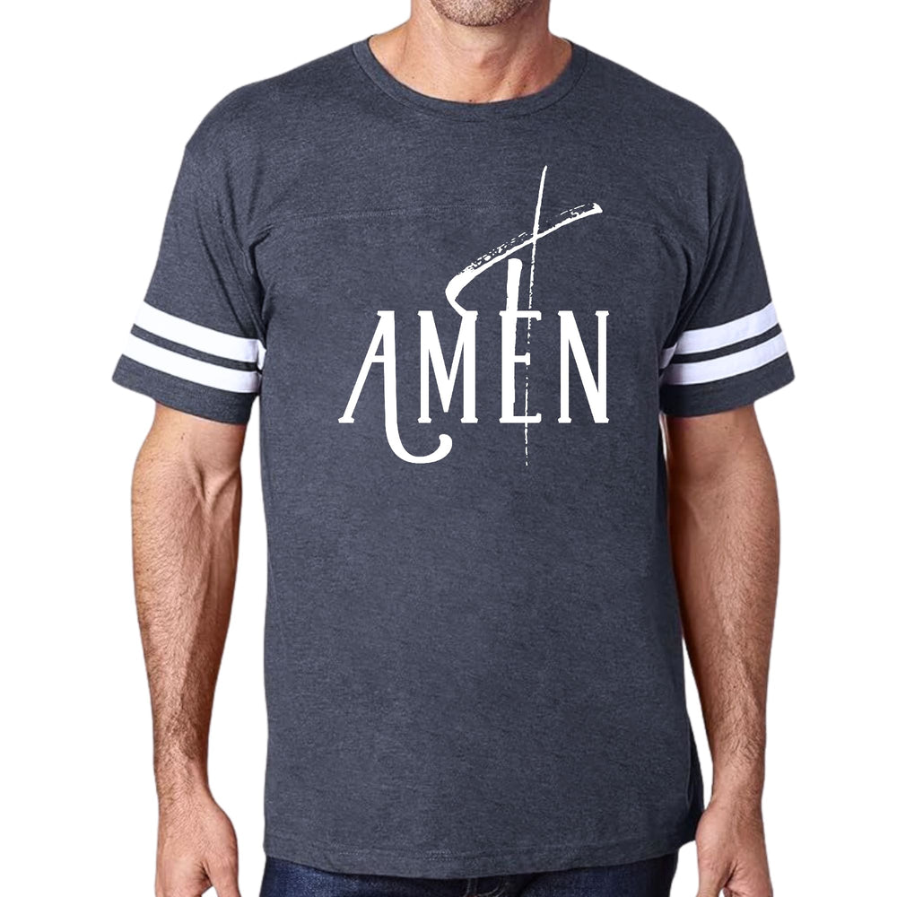 Mens Vintage Sport Graphic T-shirt Amen White Print - Mens/T-Shirts/Vintage