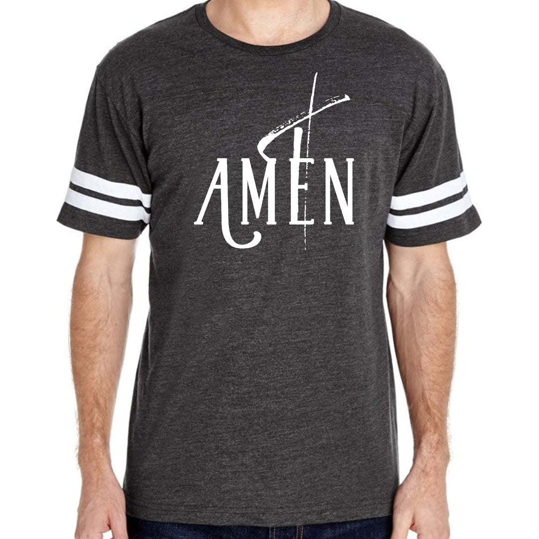 Mens Vintage Sport Graphic T-shirt Amen White Print - Mens/T-Shirts/Vintage