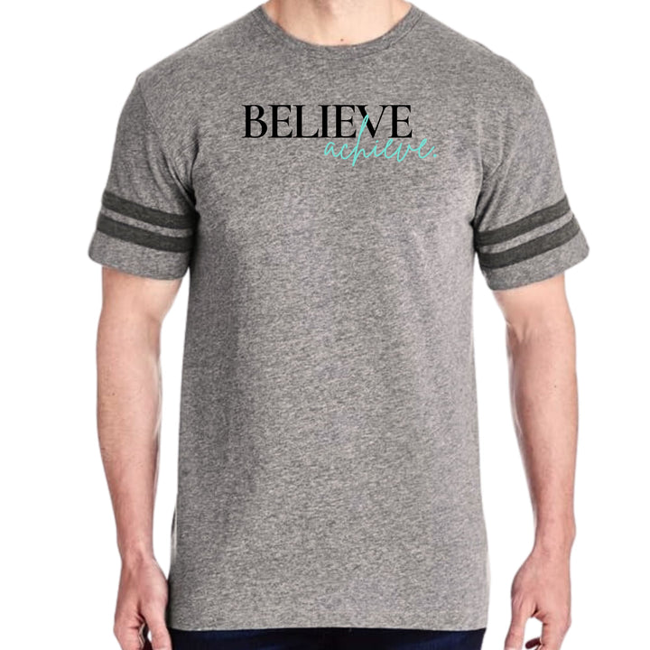 Mens Vintage Sport Graphic T-shirt Believe and Achieve - Mens/T-Shirts/Vintage