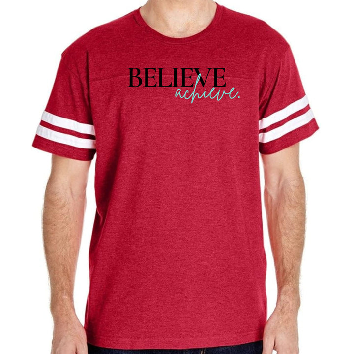 Mens Vintage Sport Graphic T-shirt Believe and Achieve - Mens/T-Shirts/Vintage