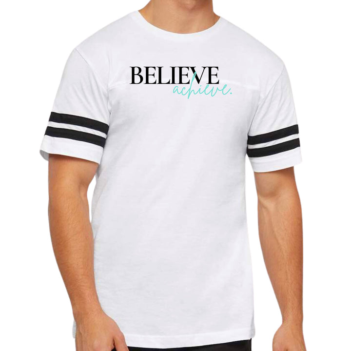 Mens Vintage Sport Graphic T-shirt Believe and Achieve - Mens/T-Shirts/Vintage