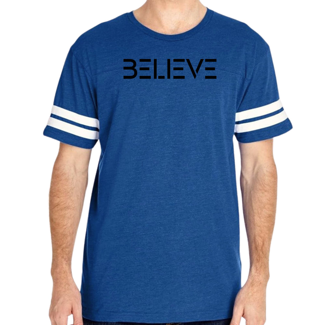 Mens Vintage Sport Graphic T-shirt Believe Black Print - Mens | T-Shirts