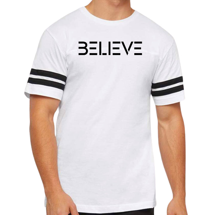 Mens Vintage Sport Graphic T-shirt Believe Black Print - Mens | T-Shirts