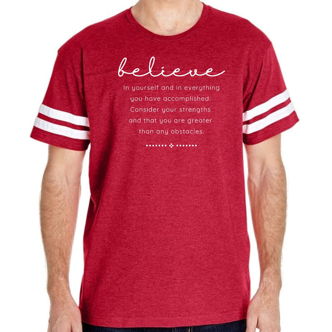 Mens Vintage Sport Graphic T-shirt Believe in Yourself - Mens/T-Shirts/Vintage