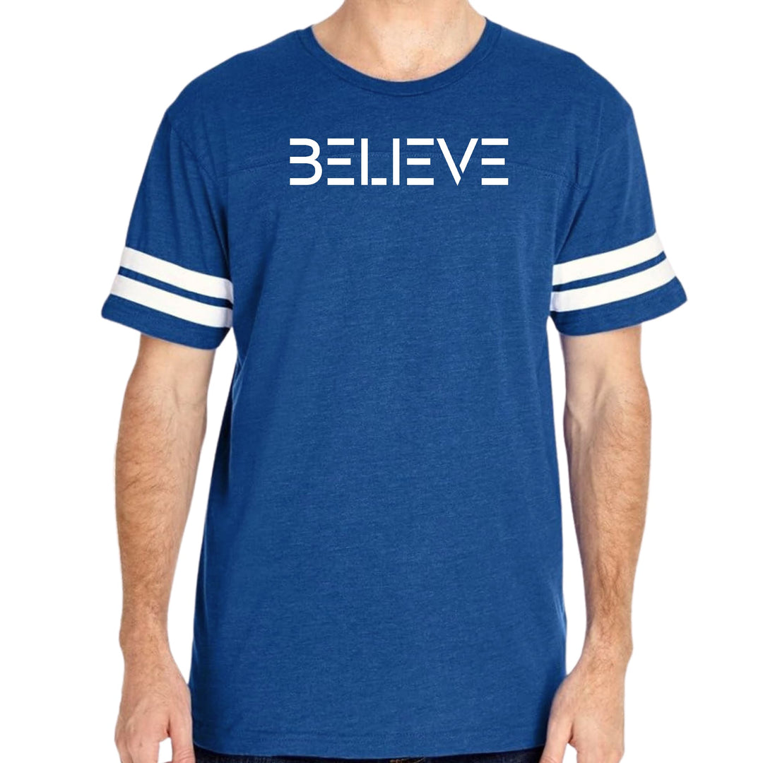 Mens Vintage Sport Graphic T-shirt Believe White Print - Mens/T-Shirts/Vintage