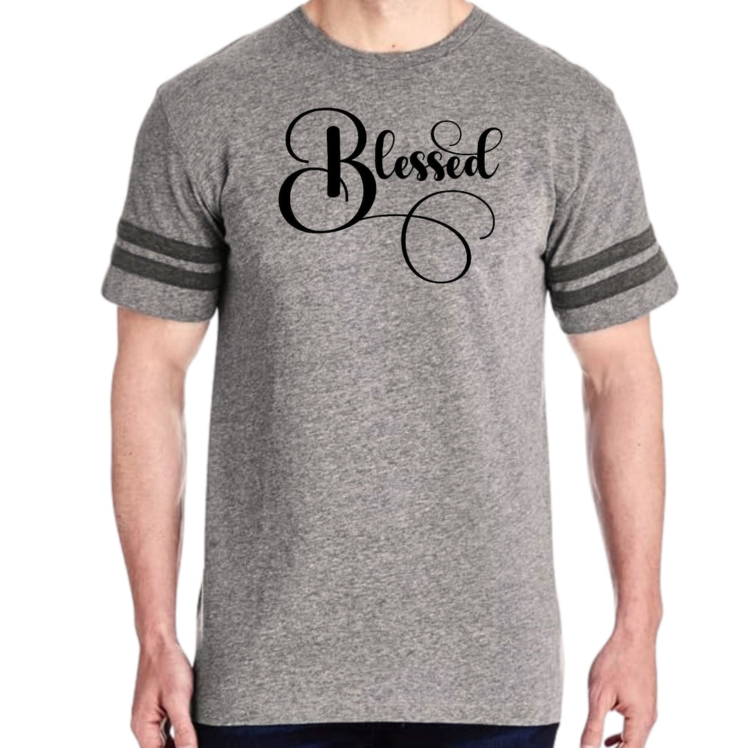 Mens Vintage Sport Graphic T-shirt Blessed Black Graphic Illustration