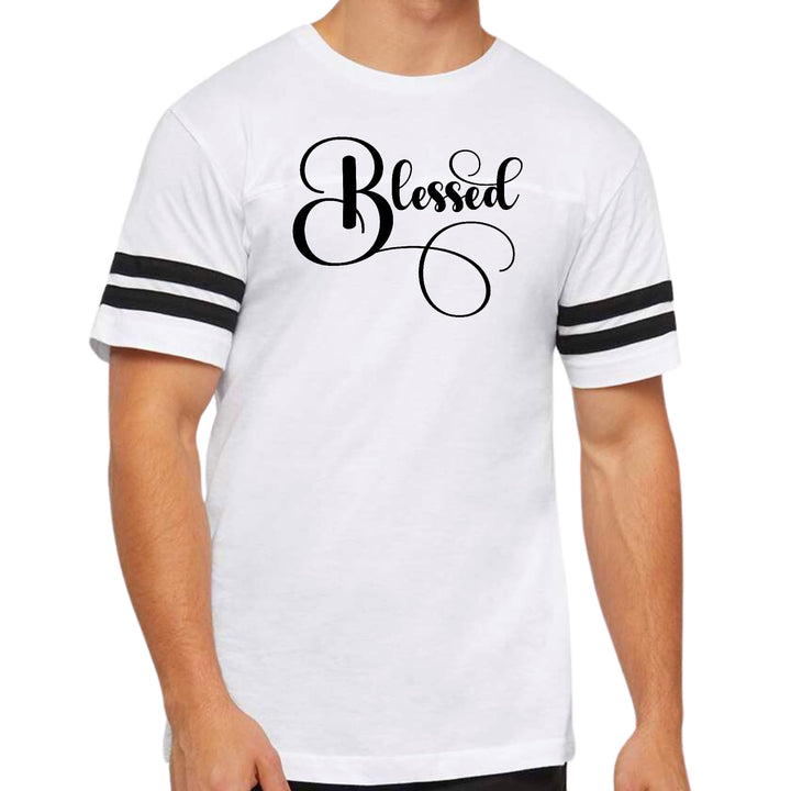 Mens Vintage Sport Graphic T-shirt Blessed Black Graphic Illustration
