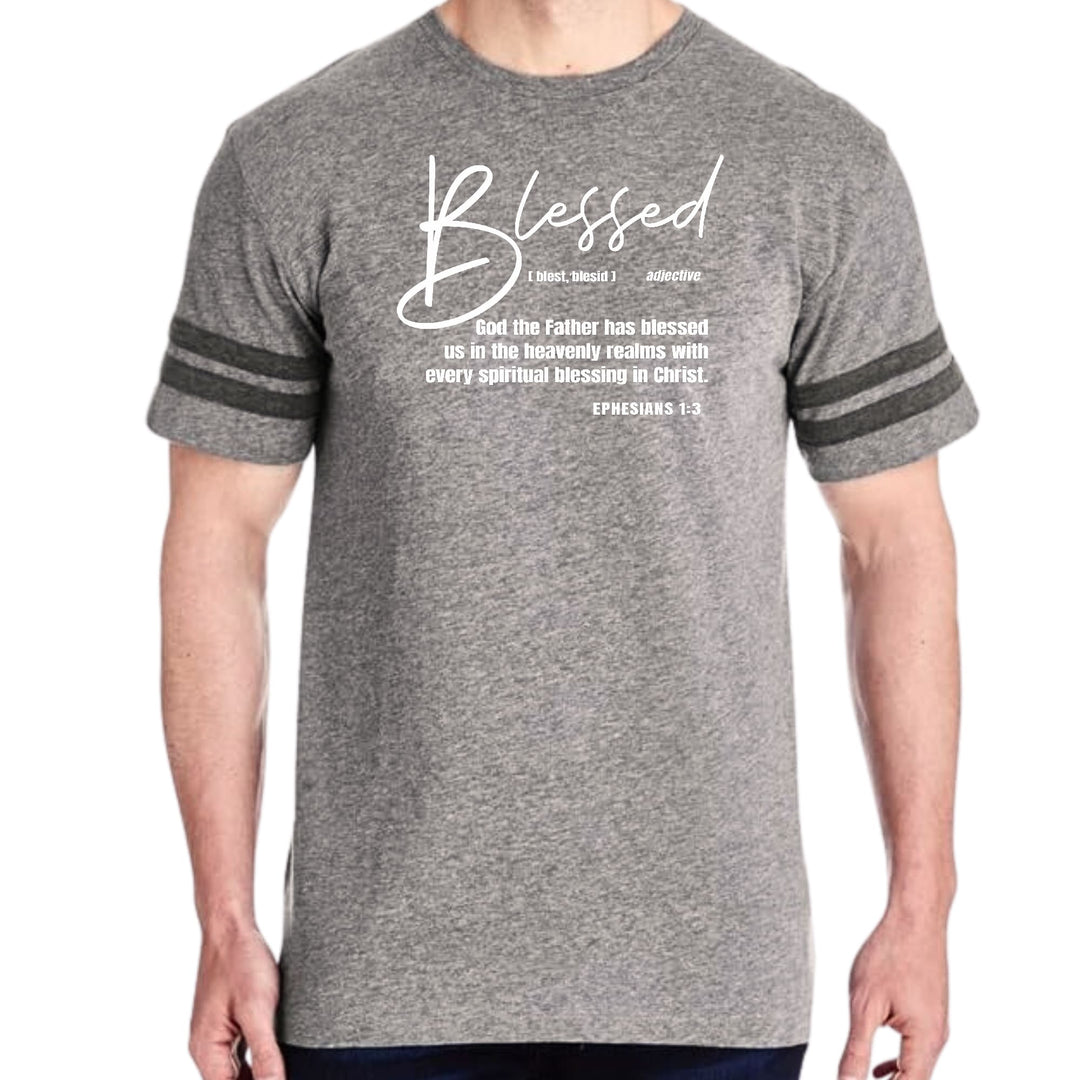 Mens Vintage Sport Graphic T-shirt Blessed In Christ - Mens | T-Shirts