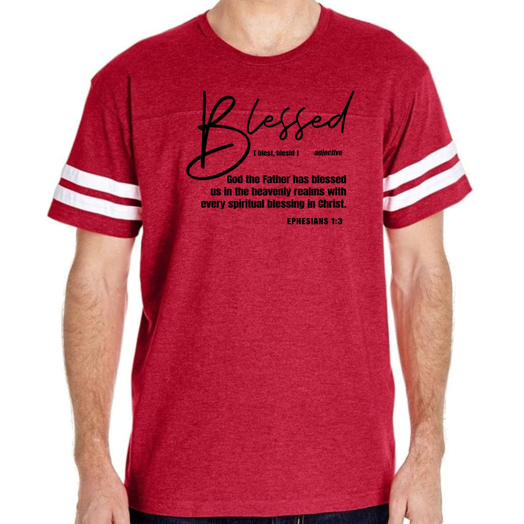 Mens Vintage Sport Graphic T-shirt Blessed in Christ - Mens/T-Shirts/Vintage