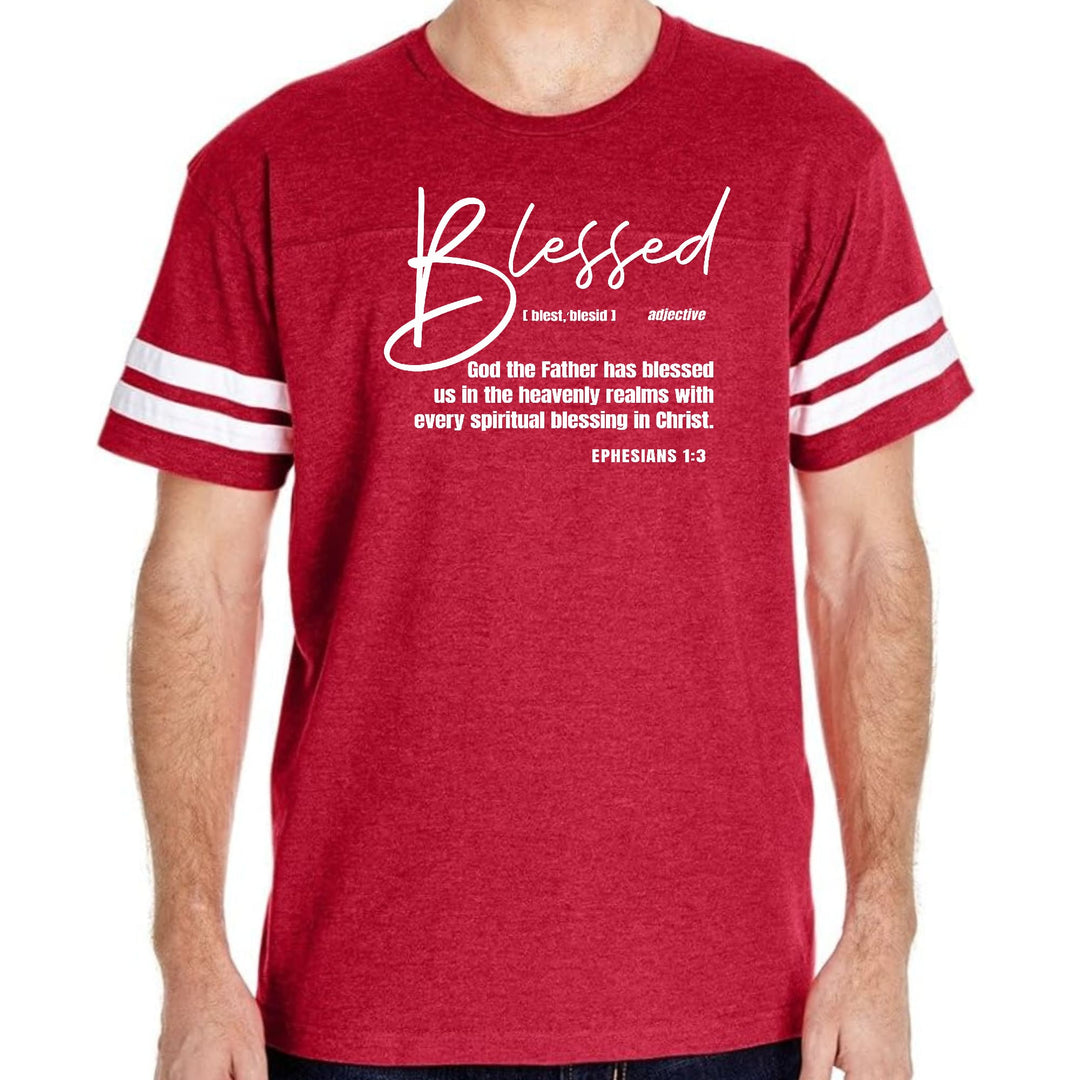 Mens Vintage Sport Graphic T-shirt Blessed In Christ - Mens | T-Shirts