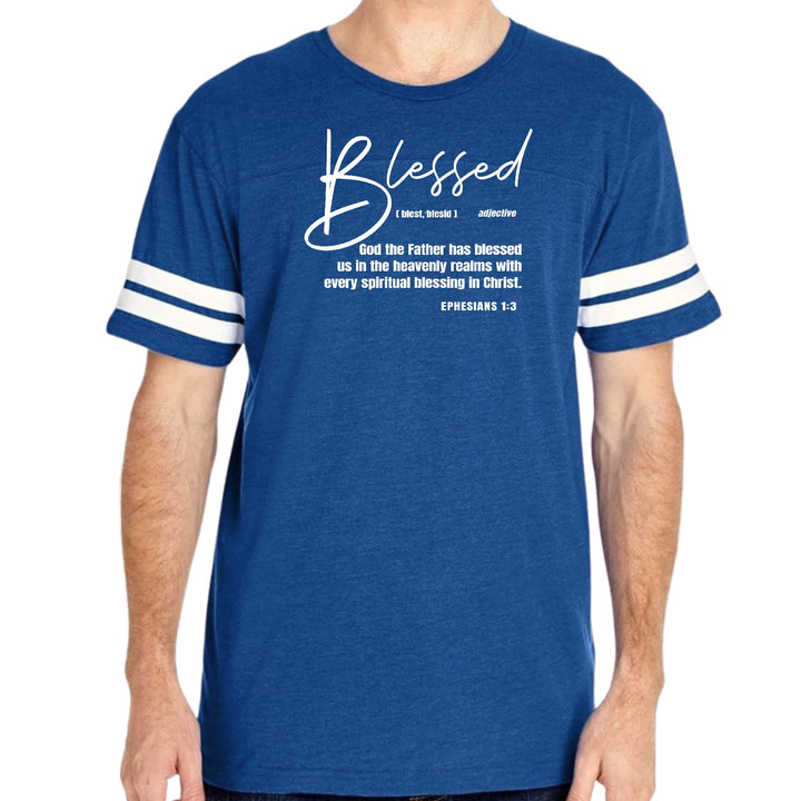 Mens Vintage Sport Graphic T-shirt Blessed In Christ - Mens | T-Shirts