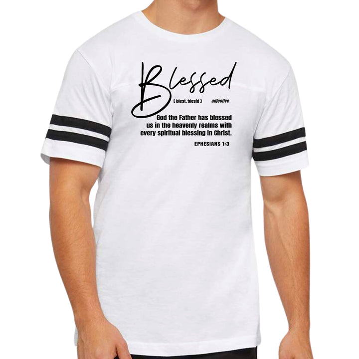 Mens Vintage Sport Graphic T-shirt Blessed in Christ - Mens/T-Shirts/Vintage