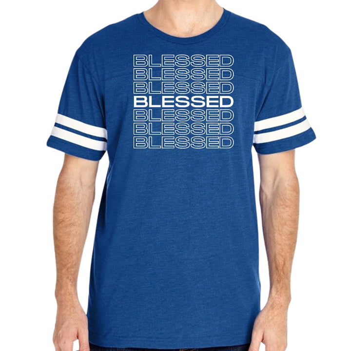 Mens Vintage Sport Graphic T-shirt Blessed Stacked Print - Mens | T-Shirts