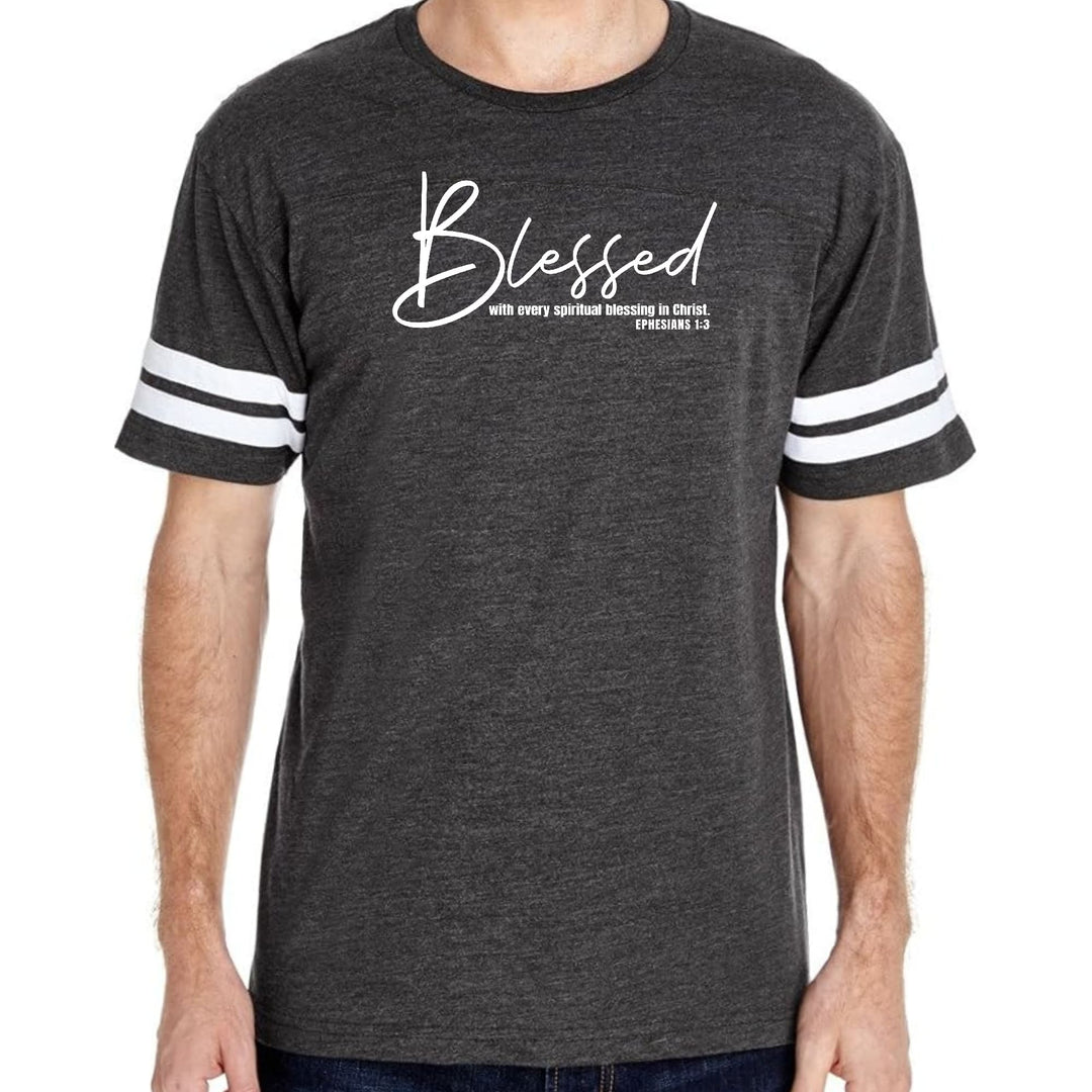 Mens Vintage Sport Graphic T-shirt Blessed With Every Spiritual - Mens