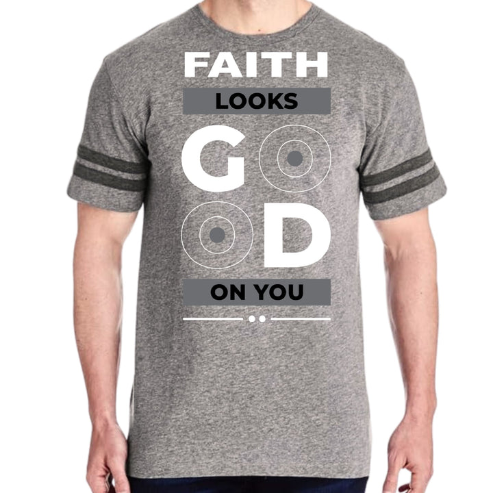 Mens Vintage Sport Graphic T-shirt Faith Looks Good - Mens | T-Shirts | Vintage