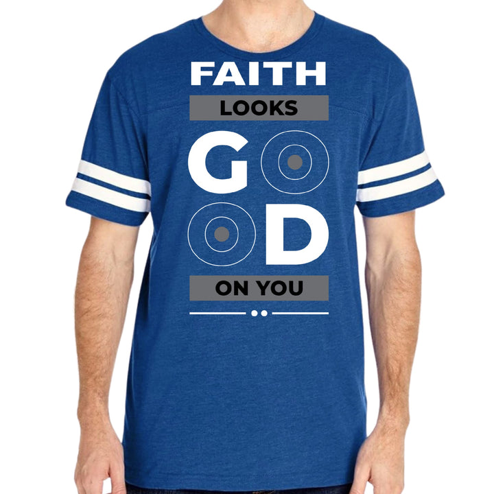 Mens Vintage Sport Graphic T-shirt Faith Looks Good - Mens | T-Shirts | Vintage