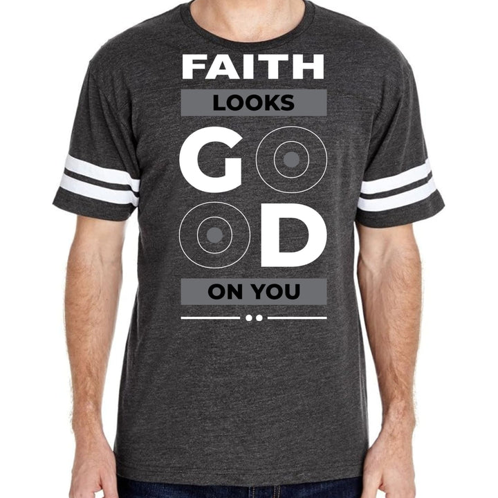Mens Vintage Sport Graphic T-shirt Faith Looks Good - Mens | T-Shirts | Vintage