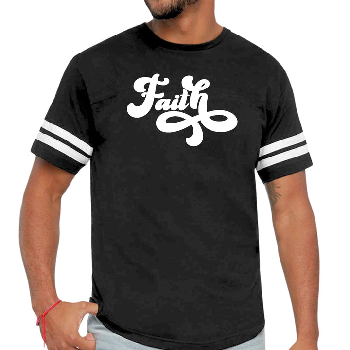 Mens Vintage Sport Graphic T-shirt Faith Script Illustration