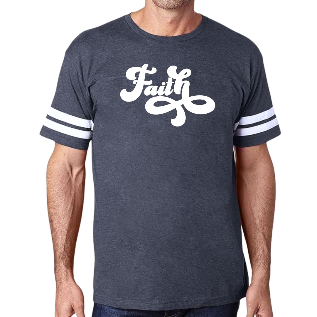 Mens Vintage Sport Graphic T-shirt Faith Script Illustration
