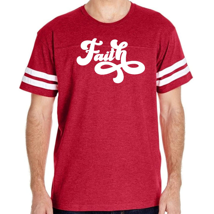 Mens Vintage Sport Graphic T-shirt Faith Script Illustration