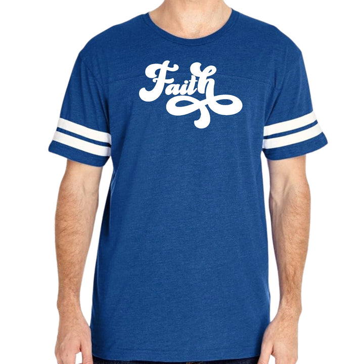 Mens Vintage Sport Graphic T-shirt Faith Script Illustration