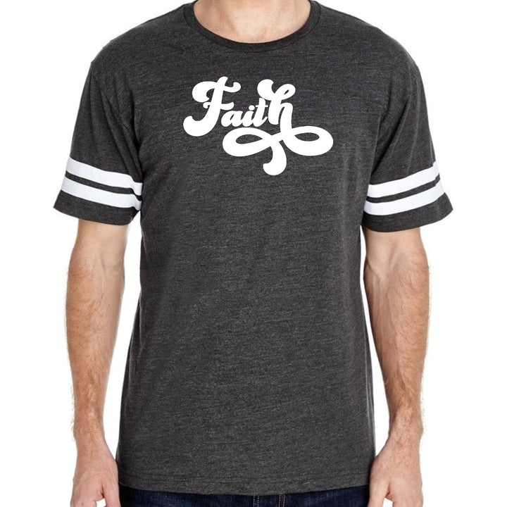 Mens Vintage Sport Graphic T-shirt Faith Script Illustration