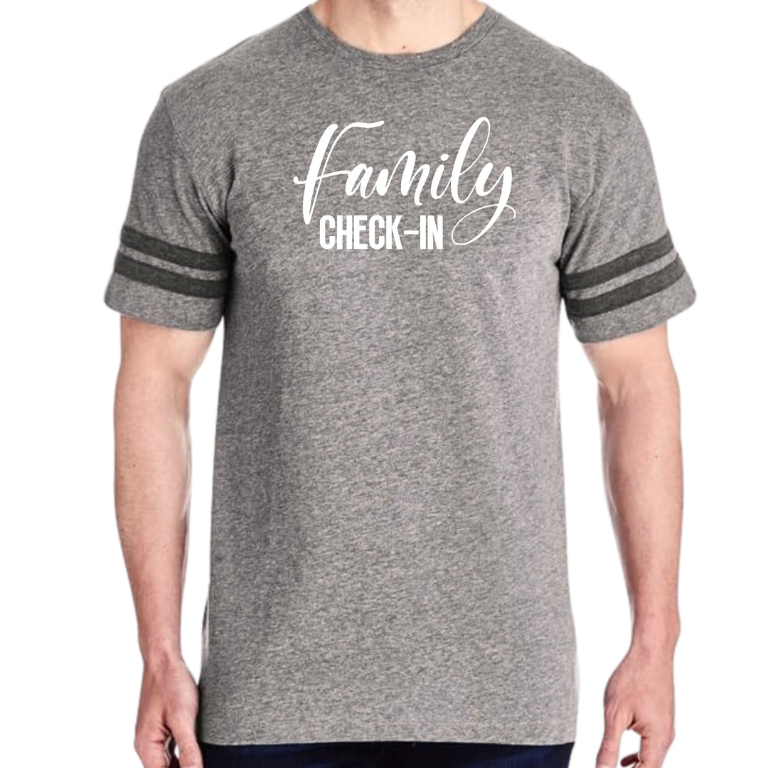 Mens Vintage Sport Graphic T-shirt Family Check-in Illustration