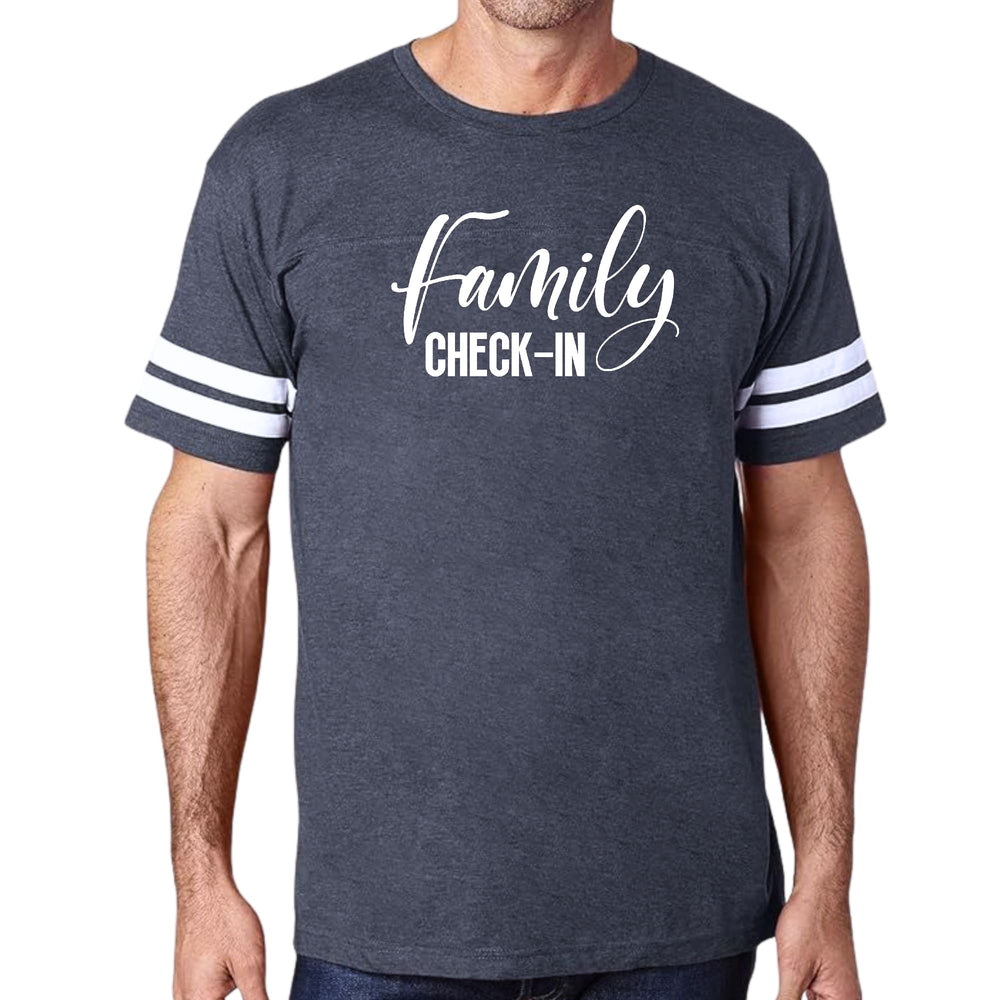Mens Vintage Sport Graphic T-shirt Family Check-in Illustration