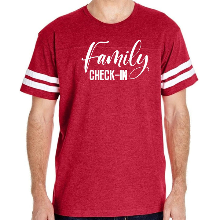 Mens Vintage Sport Graphic T-shirt Family Check-in Illustration