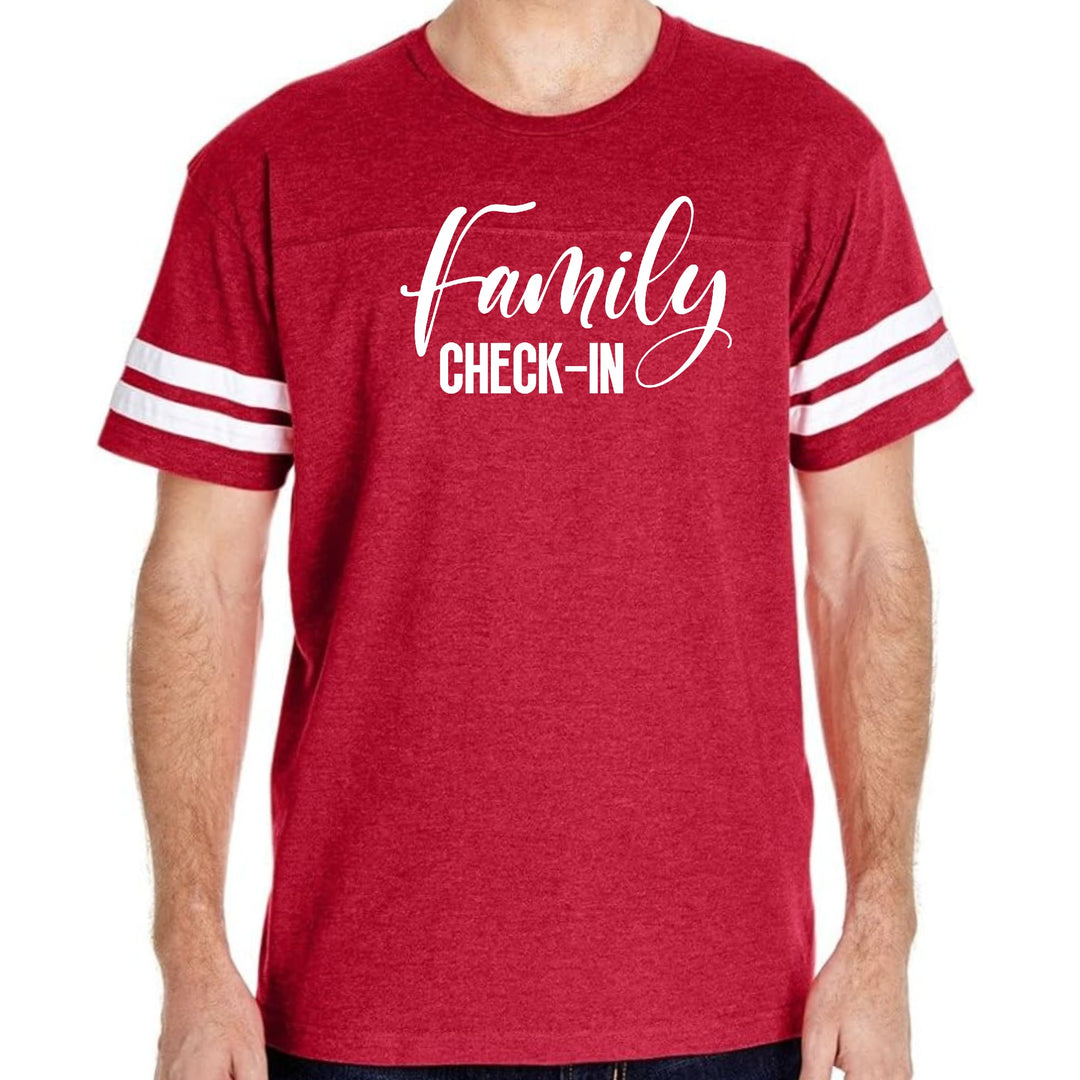 Mens Vintage Sport Graphic T-shirt Family Check-in Illustration