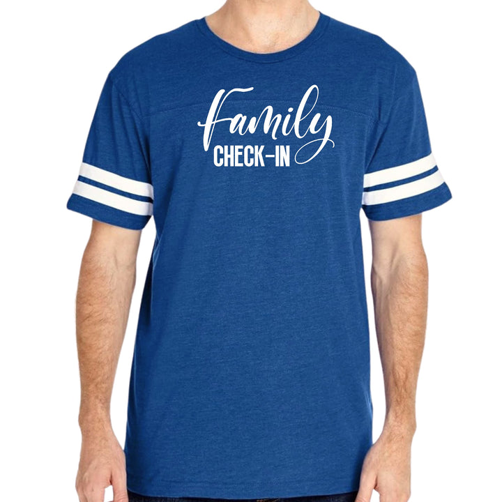 Mens Vintage Sport Graphic T-shirt Family Check-in Illustration