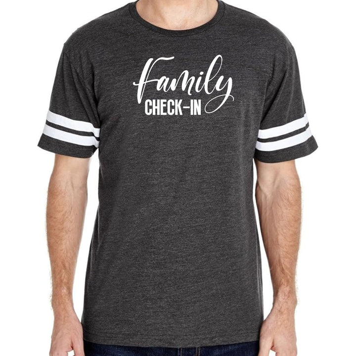 Mens Vintage Sport Graphic T-shirt Family Check-in Illustration