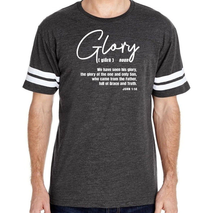 Mens Vintage Sport Graphic T-shirt Glory - Christian Inspiration - Mens