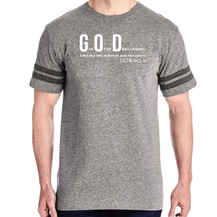 Mens Vintage Sport Graphic T-shirt God in the Beginning Print