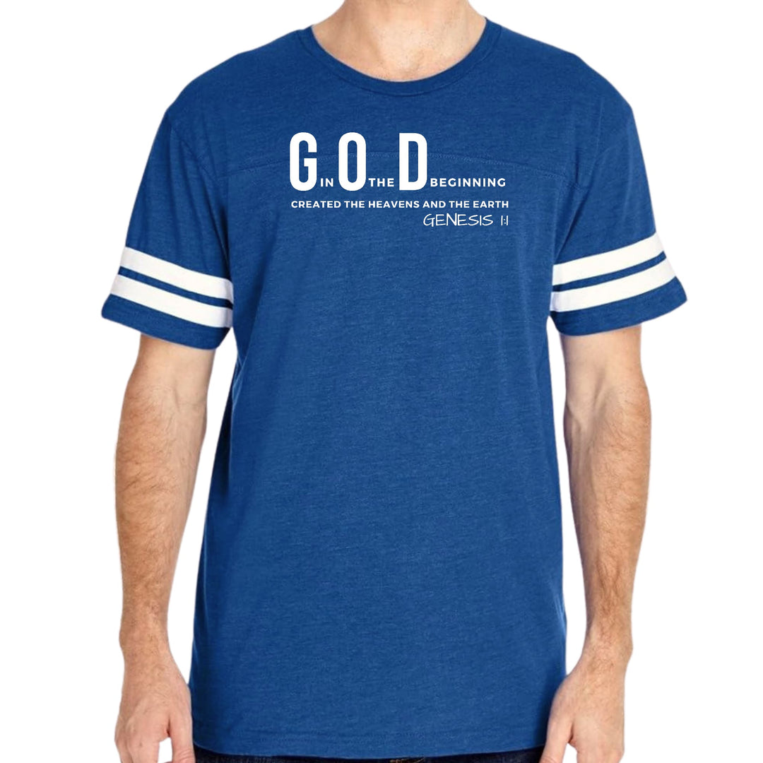 Mens Vintage Sport Graphic T-shirt God in the Beginning Print