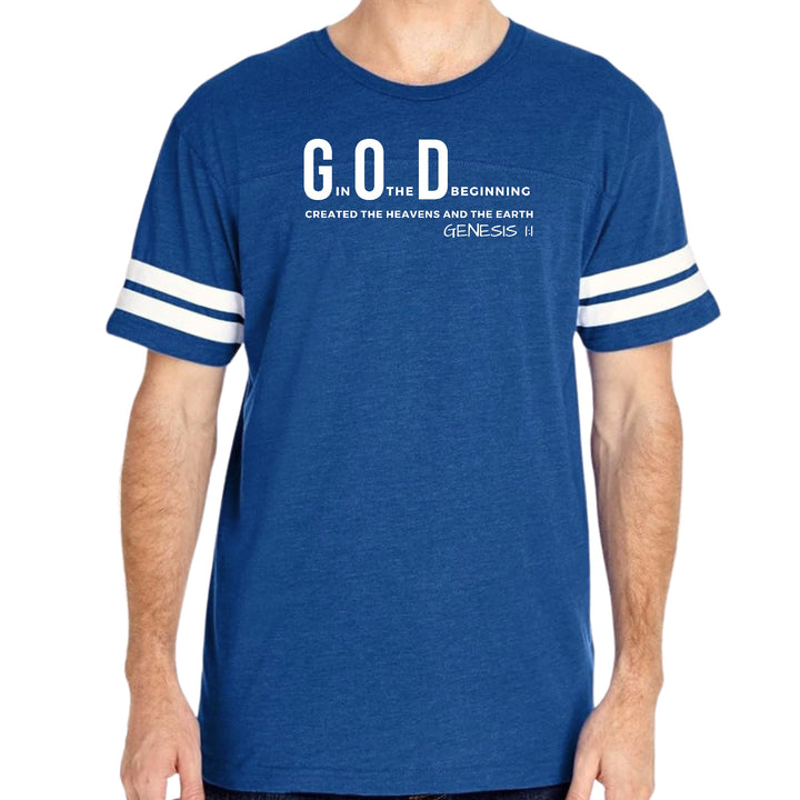 Mens Vintage Sport Graphic T-shirt God in the Beginning Print