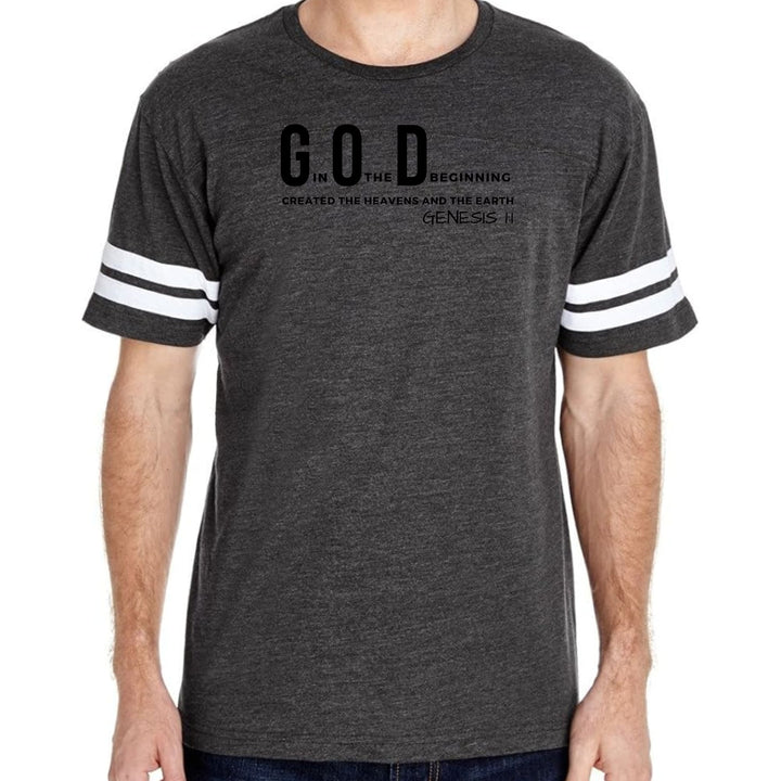 Mens Vintage Sport Graphic T-shirt God in the Beginning Print