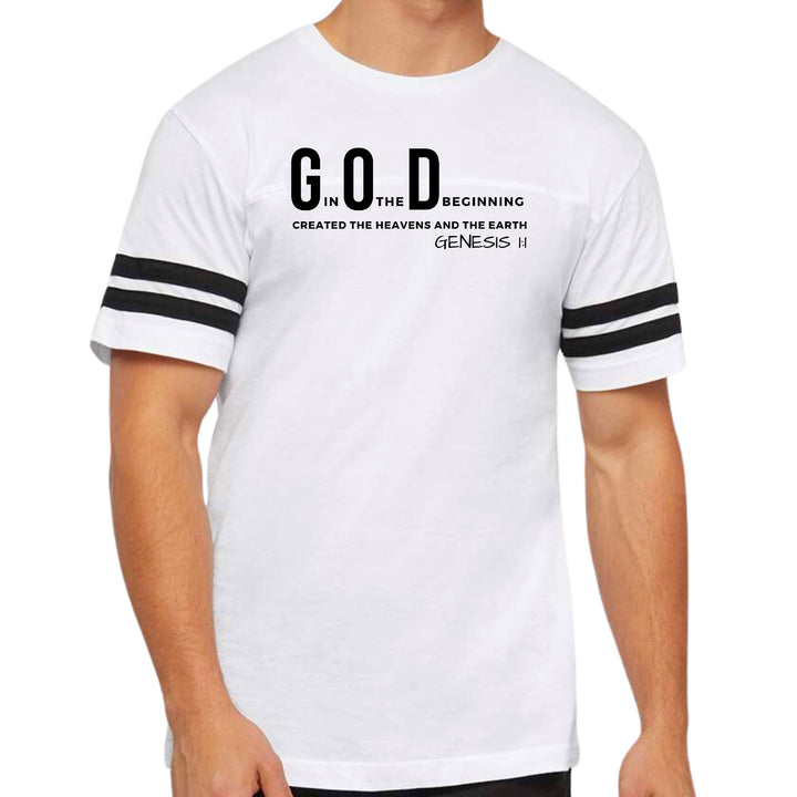 Mens Vintage Sport Graphic T-shirt God in the Beginning Print