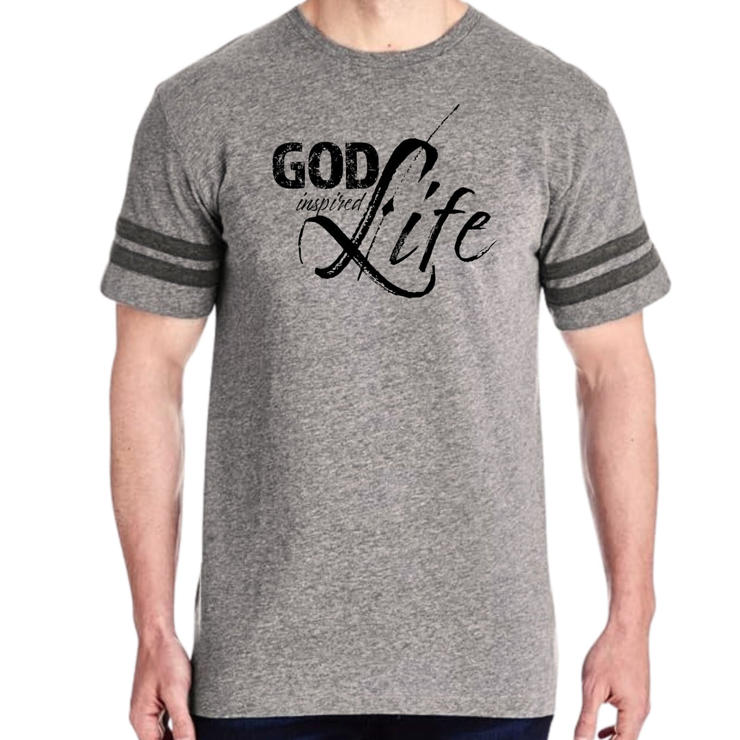 Mens Vintage Sport Graphic T-shirt God Inspired Life Black - Mens | T-Shirts