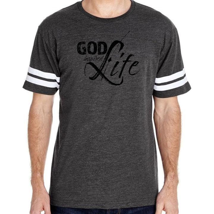 Mens Vintage Sport Graphic T-shirt God Inspired Life Black - Mens | T-Shirts