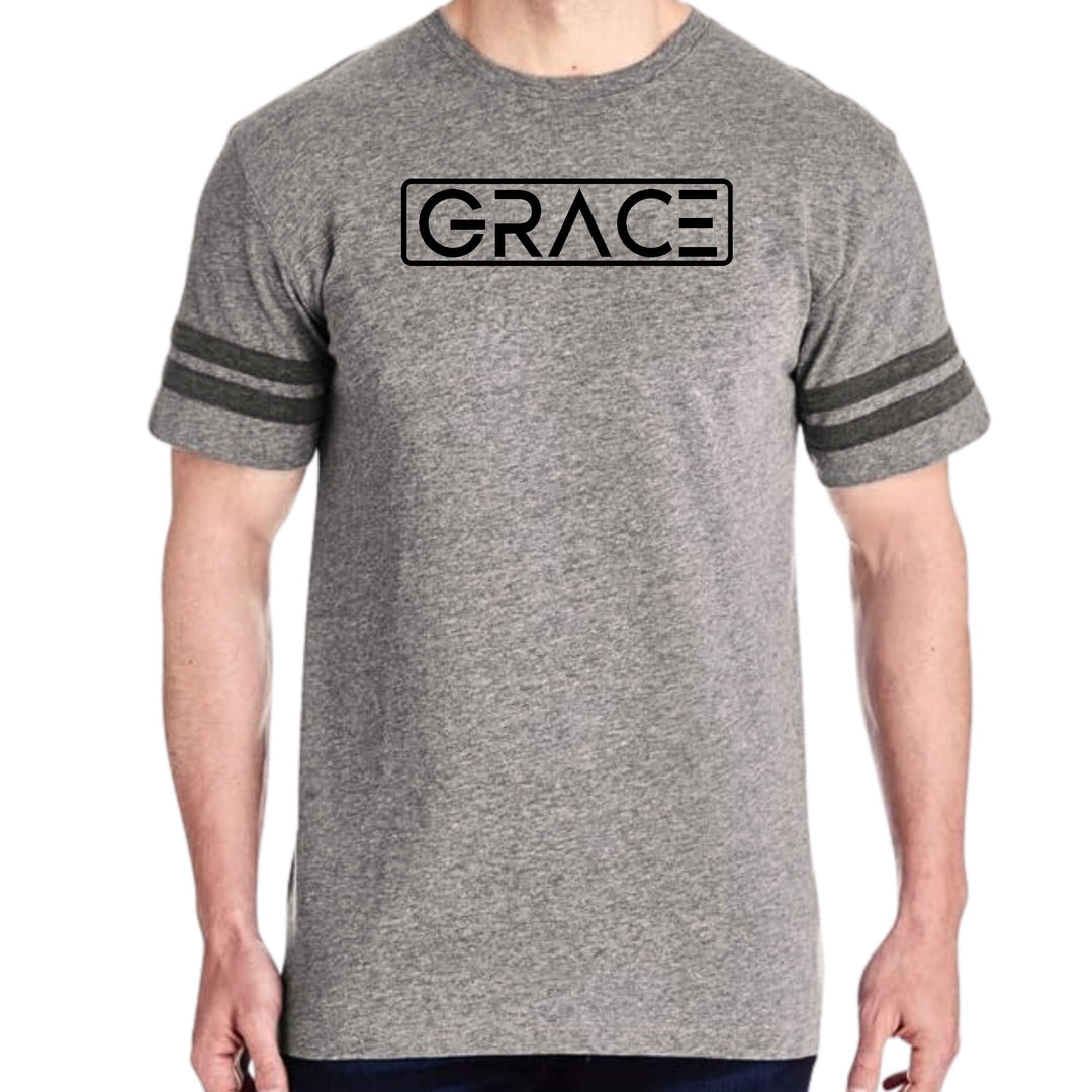 Mens Vintage Sport Graphic T-shirt Grace Christian Black Illustration