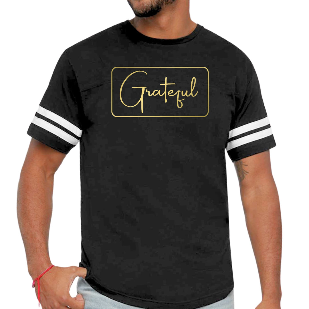 Mens Vintage Sport Graphic T-shirt Grateful - Metallic Gold