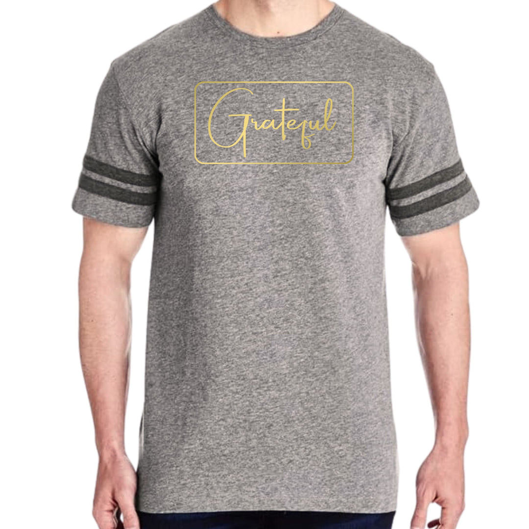 Mens Vintage Sport Graphic T-shirt Grateful - Metallic Gold