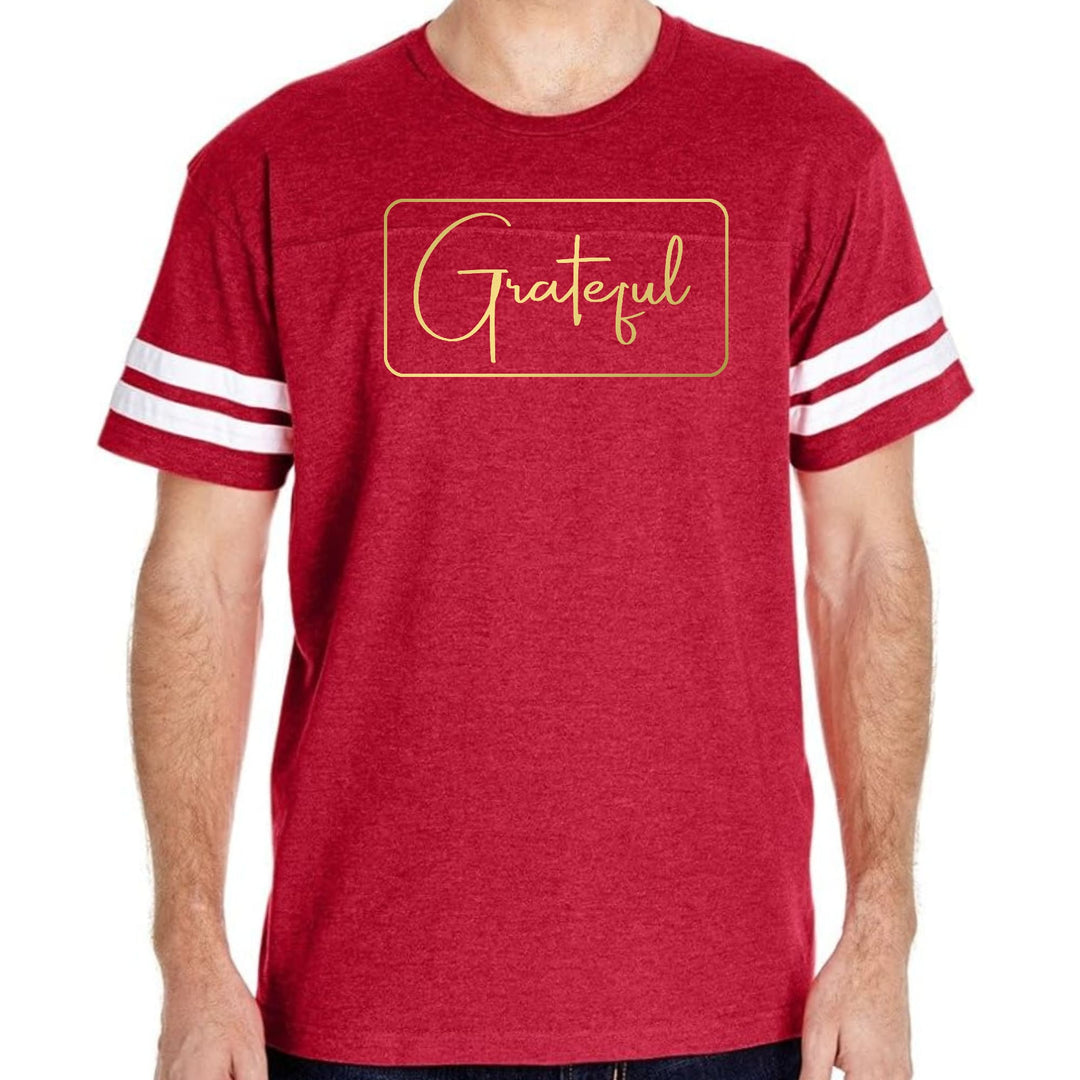 Mens Vintage Sport Graphic T-shirt Grateful - Metallic Gold