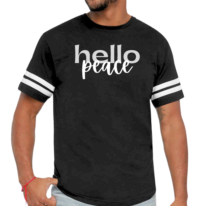 Mens Vintage Sport Graphic T-shirt Hello Peace Motivational Peaceful