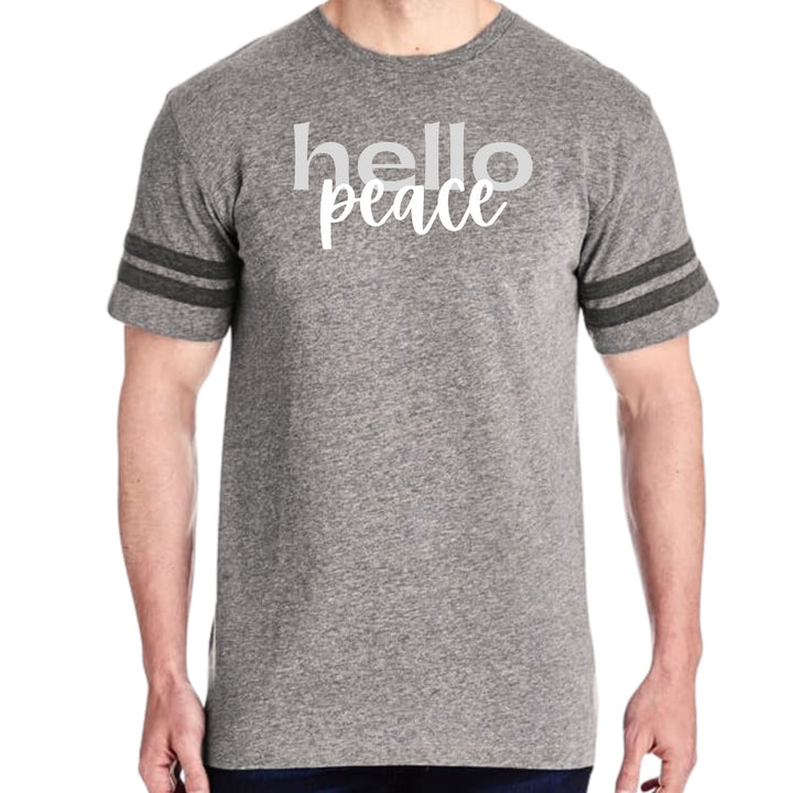 Mens Vintage Sport Graphic T-shirt Hello Peace Motivational Peaceful