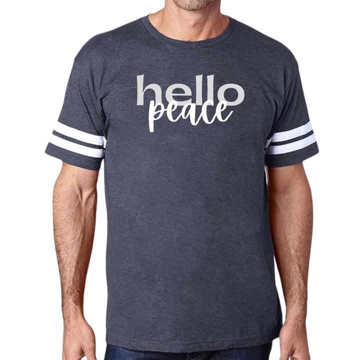 Mens Vintage Sport Graphic T-shirt Hello Peace Motivational Peaceful