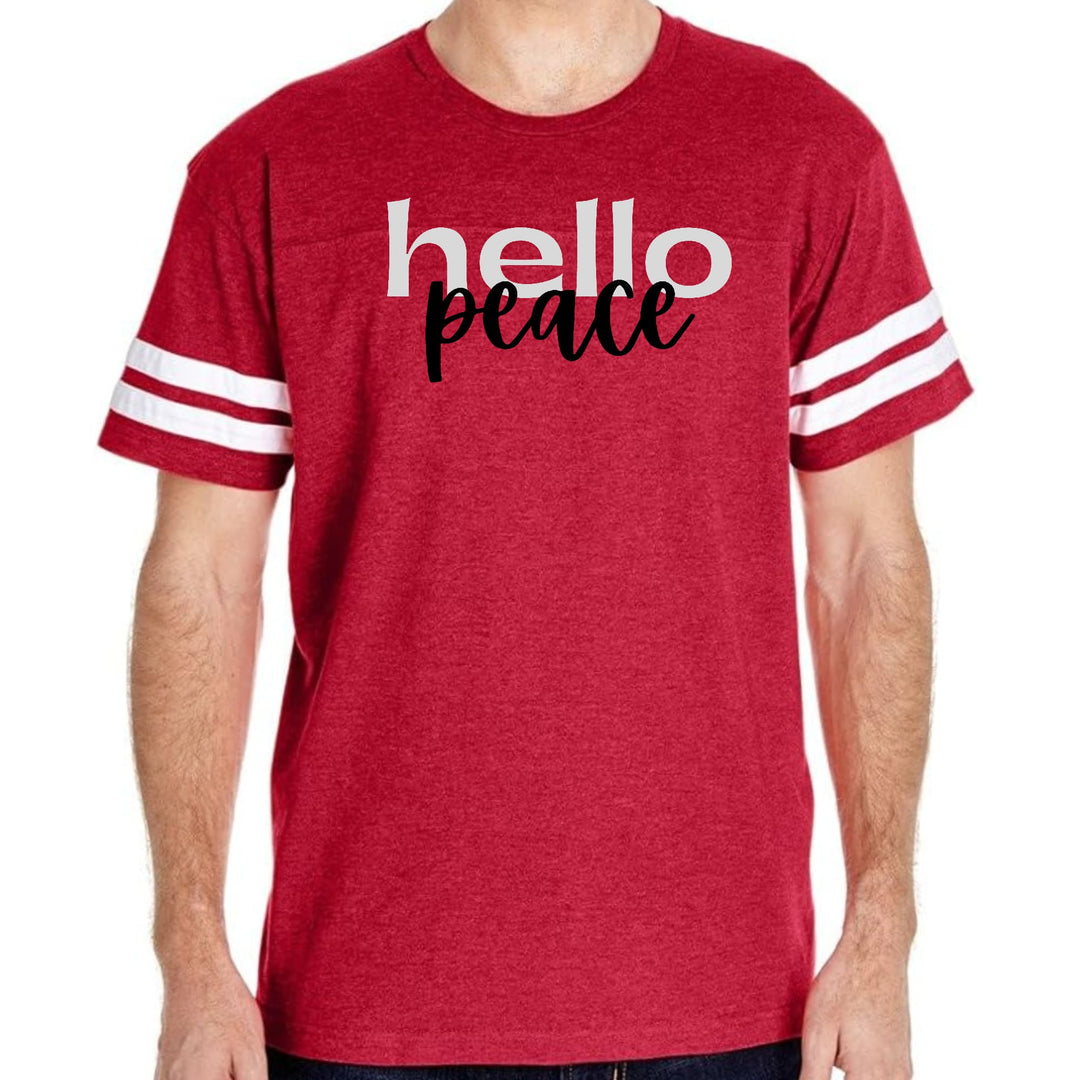 Mens Vintage Sport Graphic T-shirt Hello Peace Motivational Peaceful