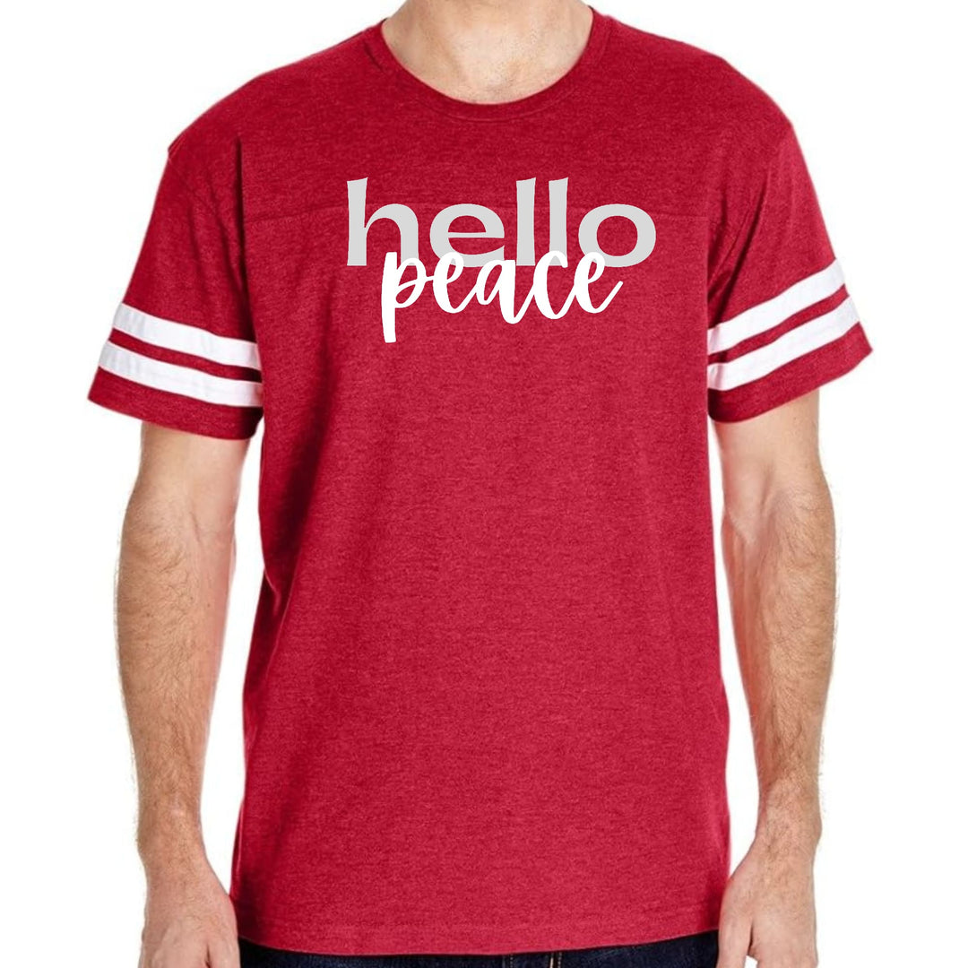 Mens Vintage Sport Graphic T-shirt Hello Peace Motivational Peaceful