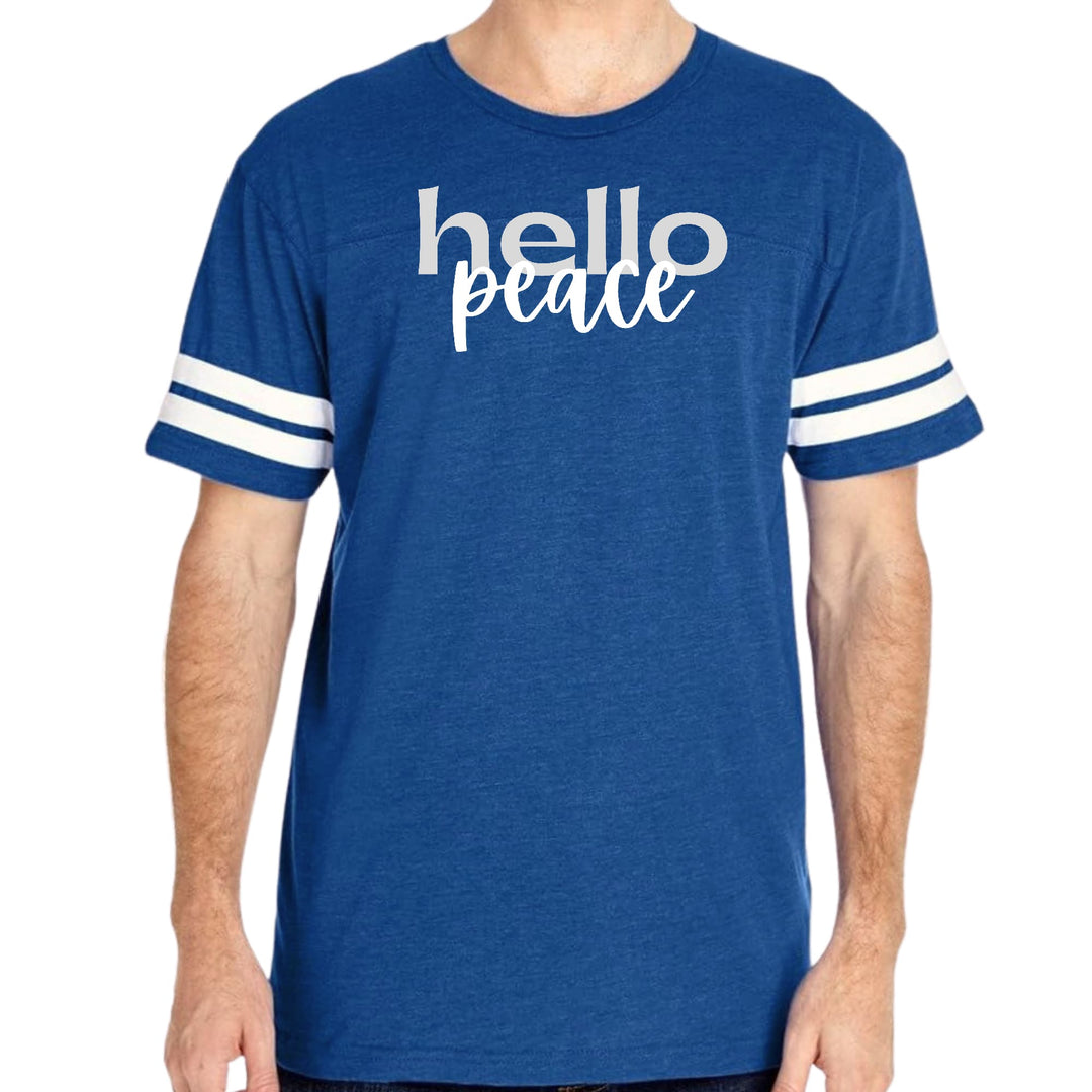 Mens Vintage Sport Graphic T-shirt Hello Peace Motivational Peaceful